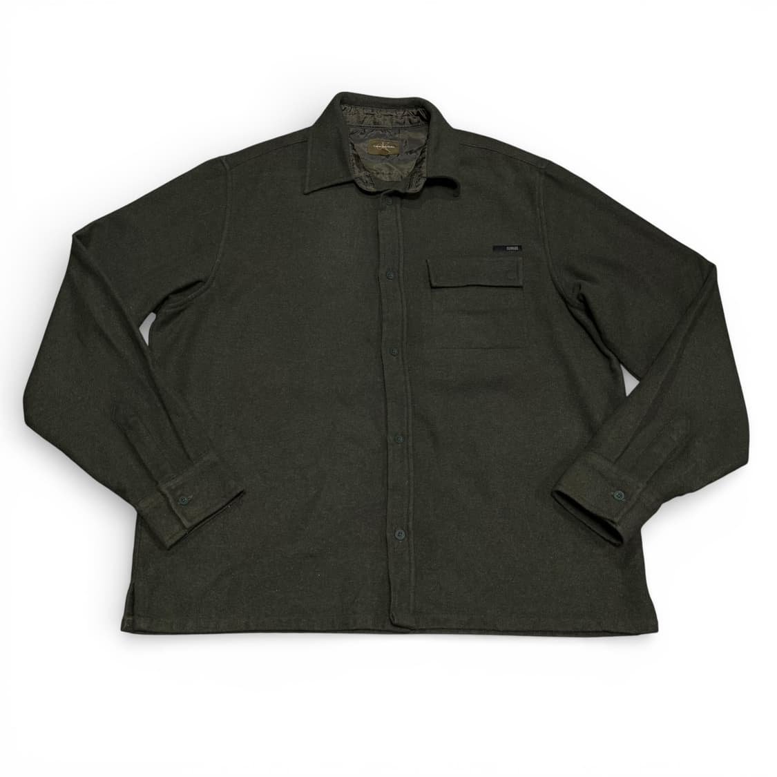 XL 캘빈클라인 CK 카키스 원포켓 울 셔츠 상품이미지1