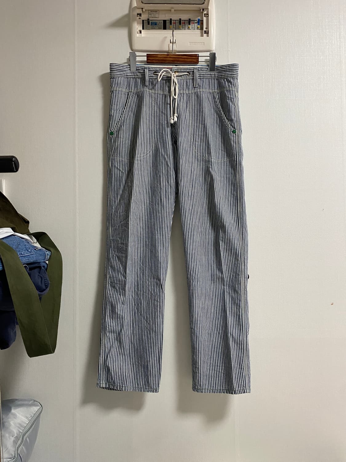 (36)에드윈 재팬메이드 덩가리핏 히코리 스트라이프 워크 팬츠 상품이미지1