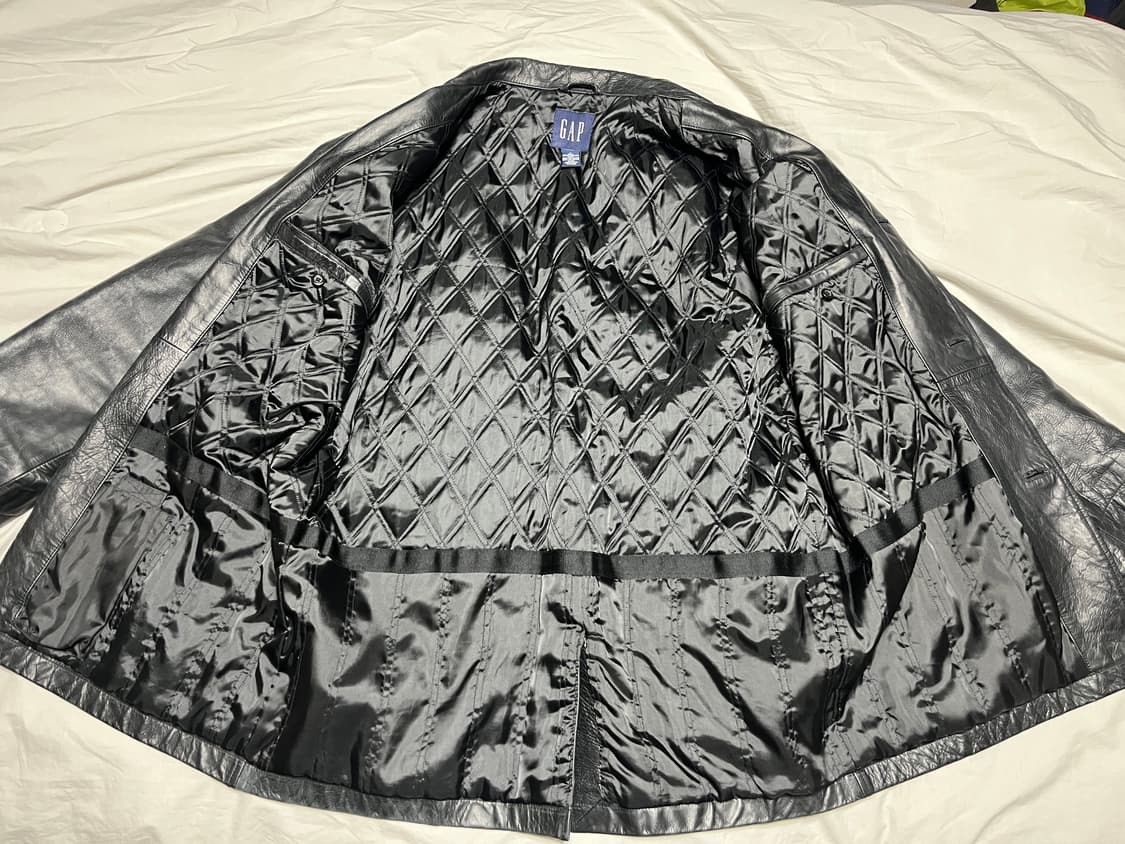 [L] GAP 올드 갭 레더 카코트 블랙 상품이미지2
