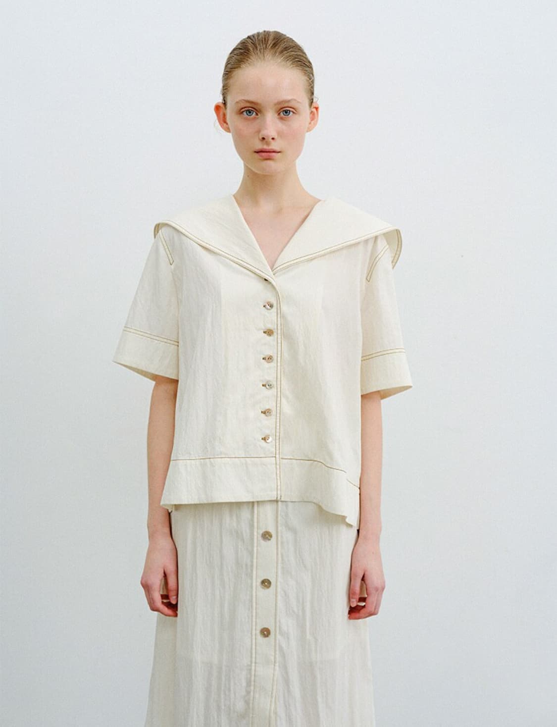 모한 TWR SAILOR COLLAR BUTTON STITCH SHIRT 상품이미지1