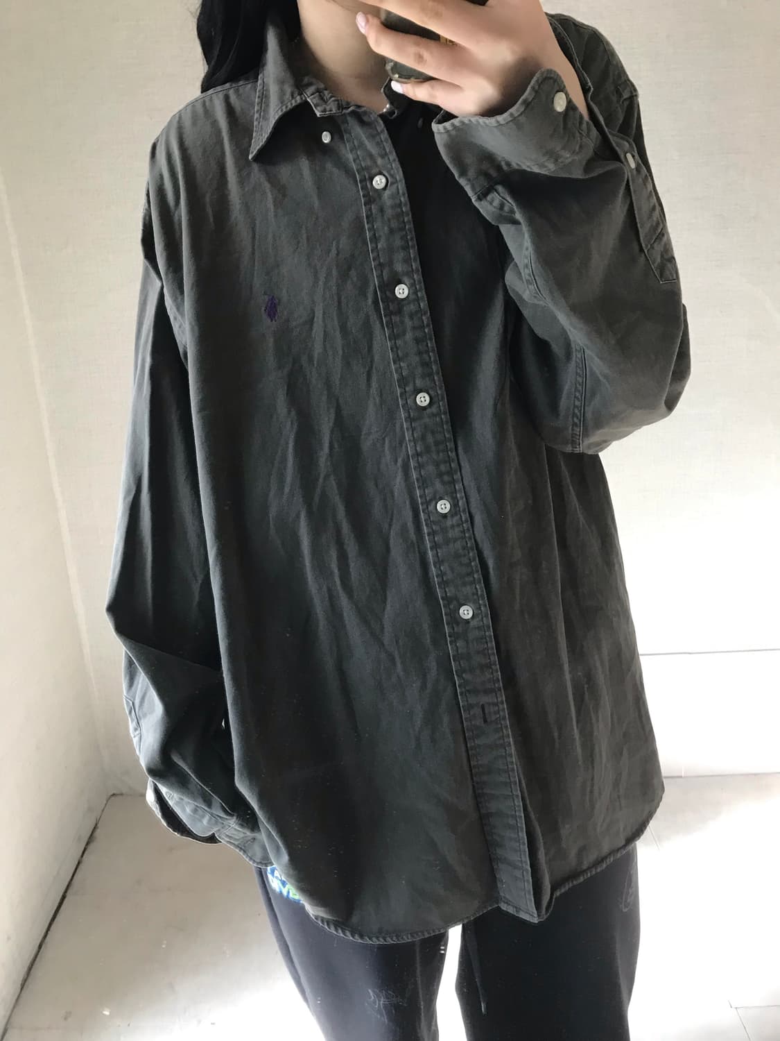 폴로 오버핏 카키 셔츠 상품이미지2