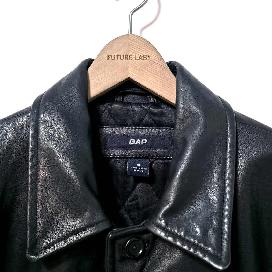 [XL] 00s 갭 레더 카 코트 블랙 상품이미지3