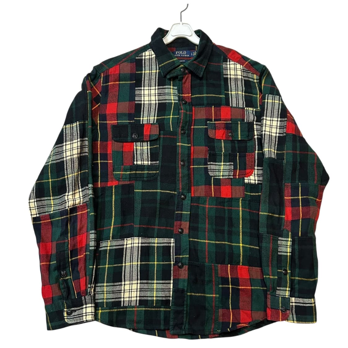 (L)폴로 신형 qr탭 패치워크 셔츠 상품이미지1