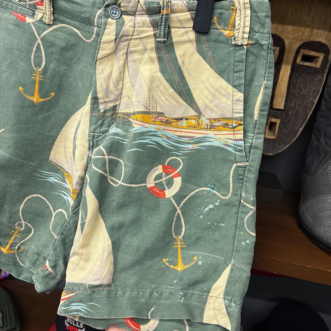 90s 폴로 랄프로렌 아카이브 페이딩 노티컬 패턴 쇼츠팬츠 N1279   상품이미지6