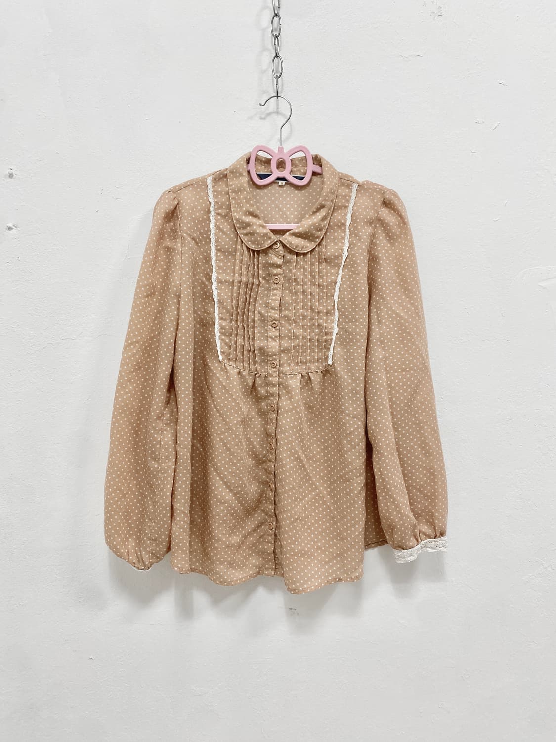 [THE EMPORIUM] 로걀 브라운핑크 도트 블라우스 상품이미지5