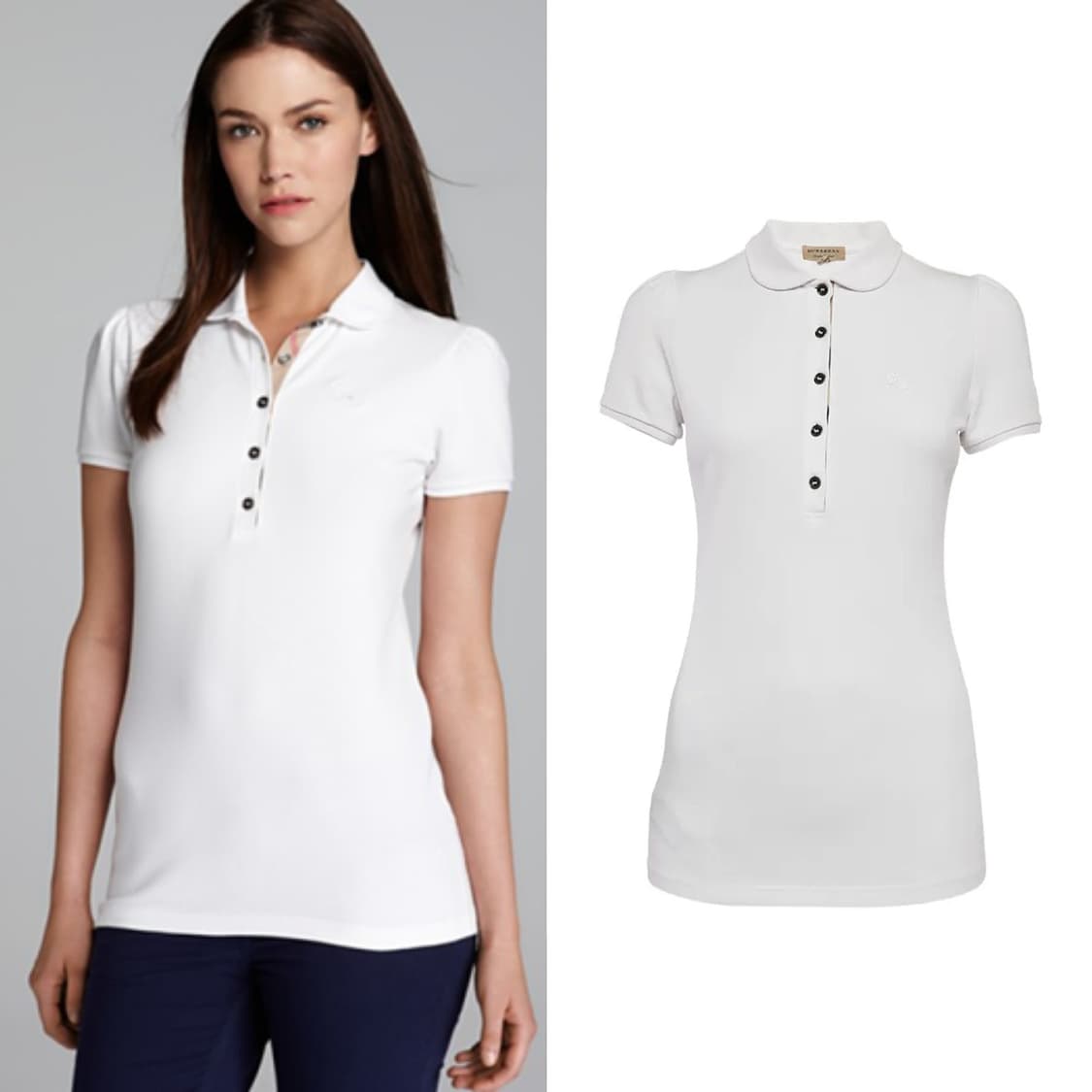 버버리 퍼프 슬리브 폴로 셔츠 상품이미지1