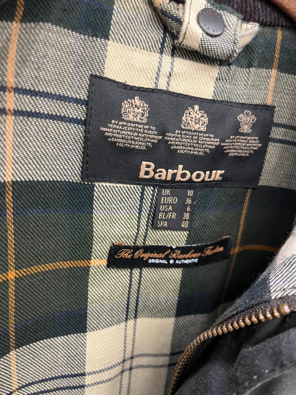 바버 비드넬 왁스 자켓 uk10 상품이미지3