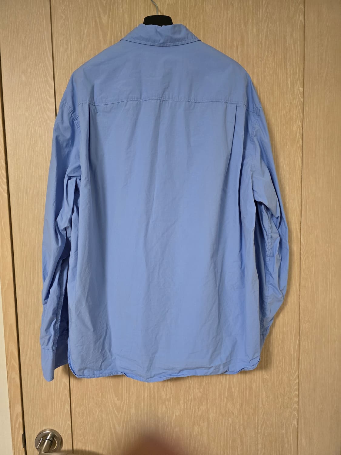 COOR 에센셜 워시트 코튼셔츠 스카이블루 상품이미지4