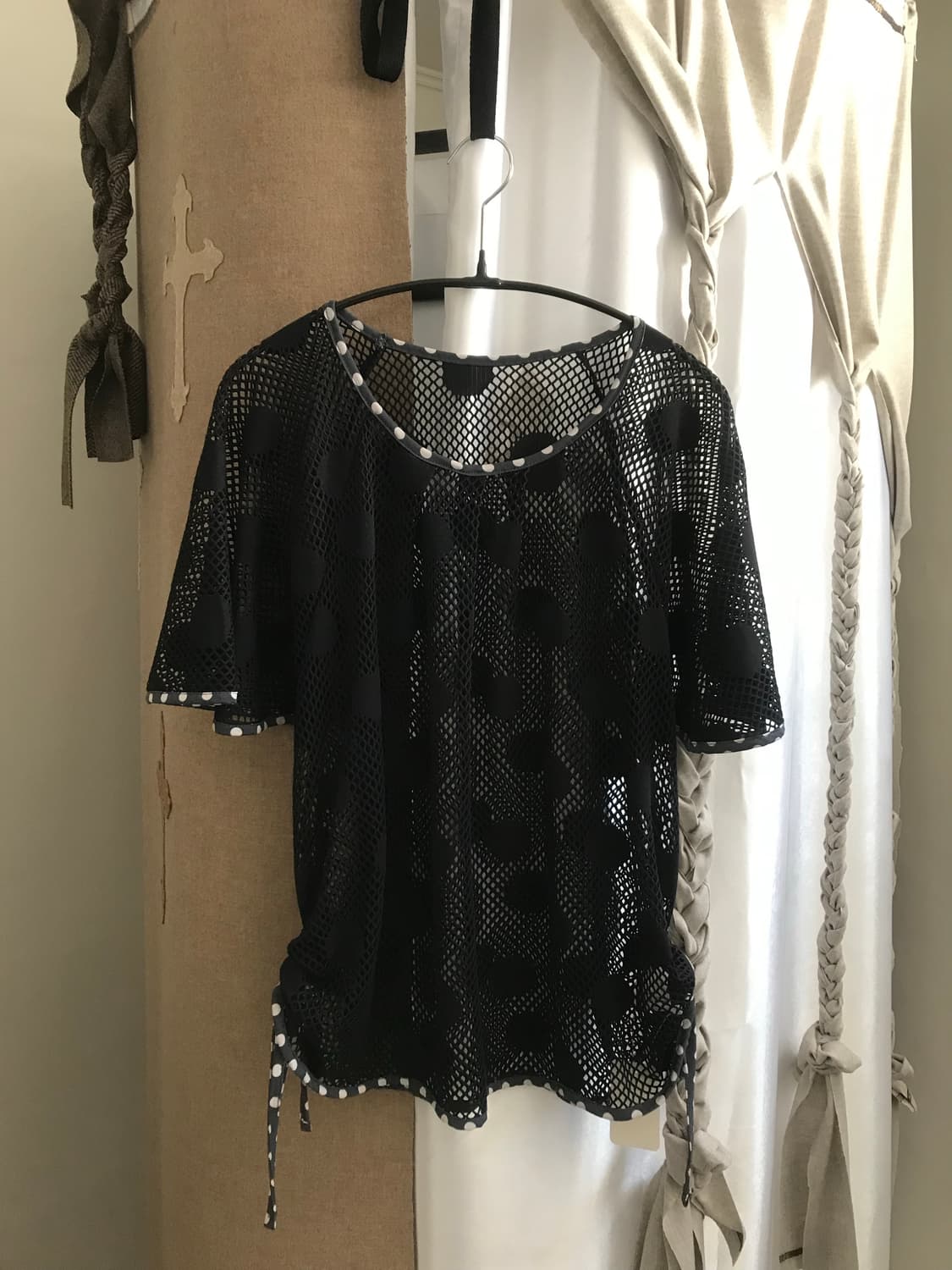 vintage dot pattern net top 상품이미지6