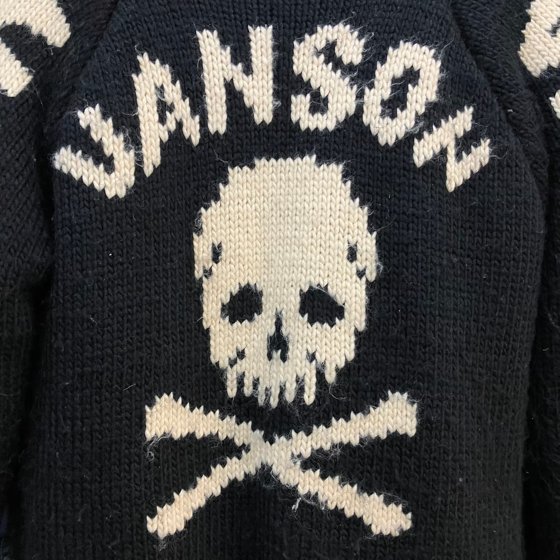 밴슨 레더 양털 니트 집업 M 상품이미지5