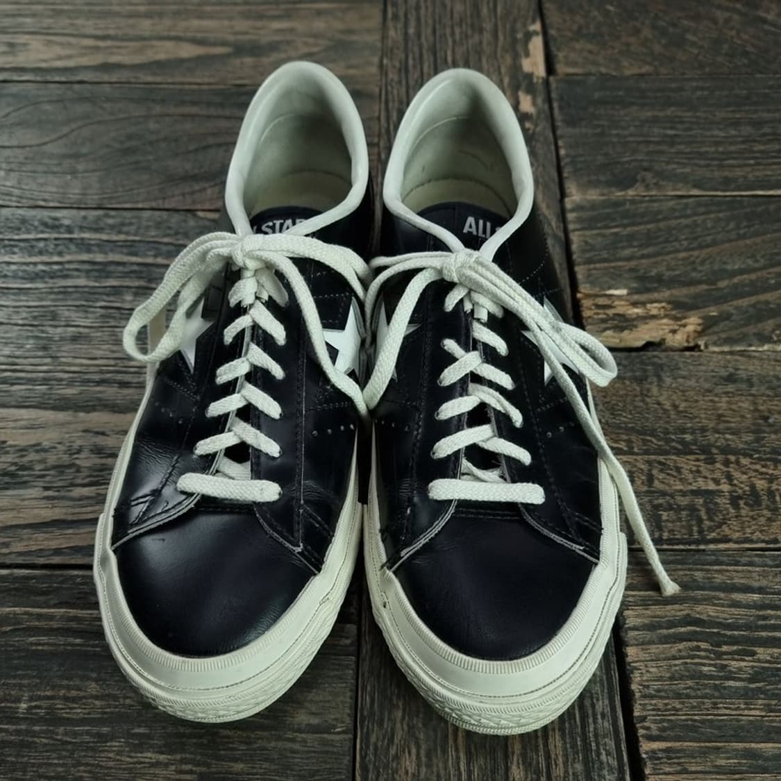 [컨버스 재팬] 원스타 로우 레더 스니커즈 블랙 M19236 상품이미지2