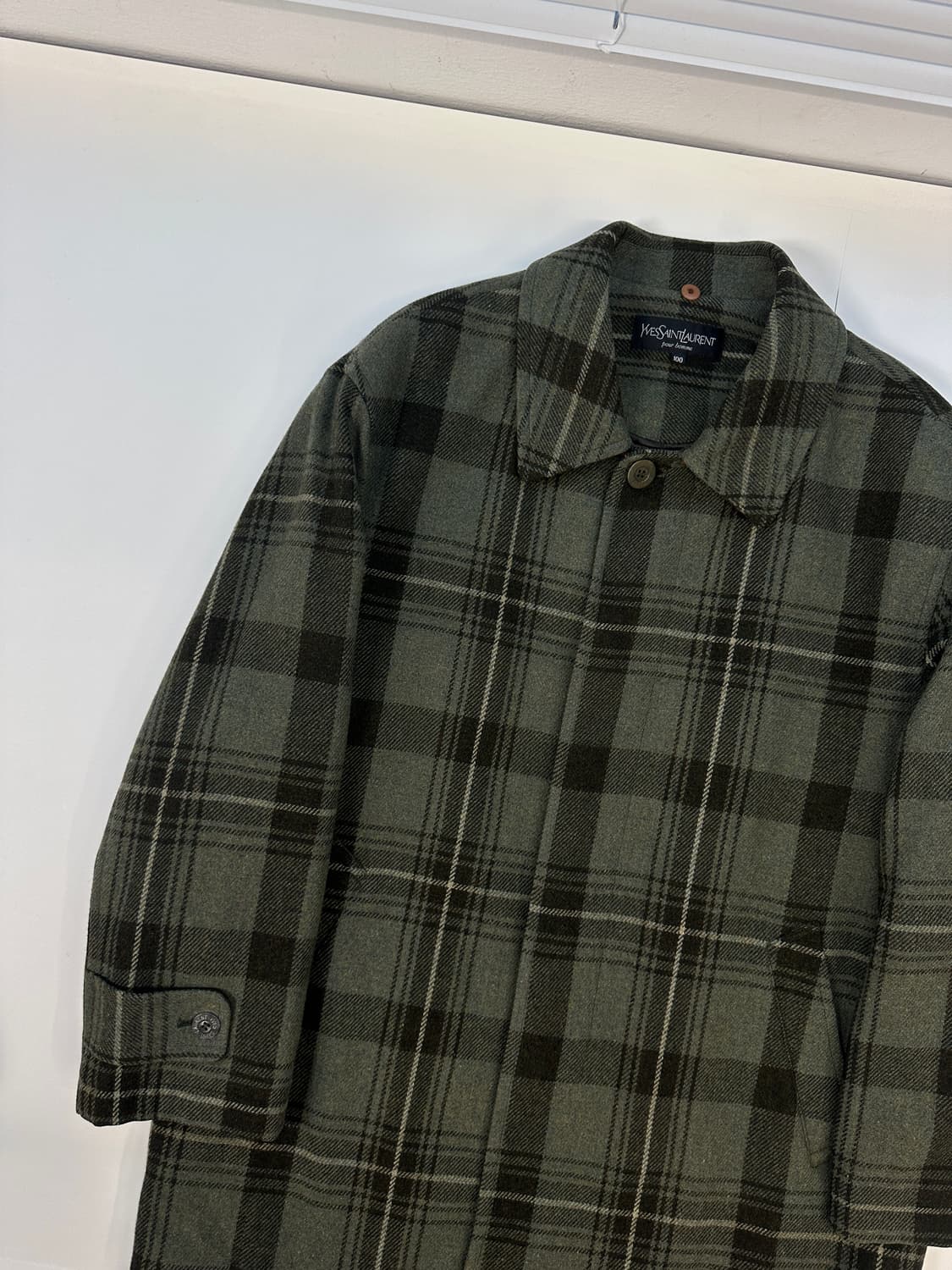 입생로랑 울 체크코트 105 상품이미지1