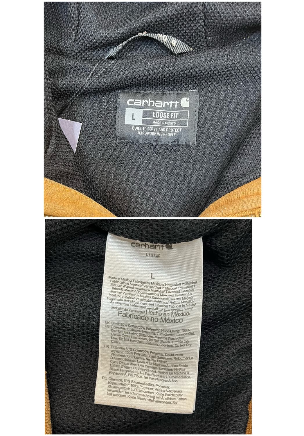 칼하트 루즈핏 후드집업 카멜 L #csz3768 상품이미지3