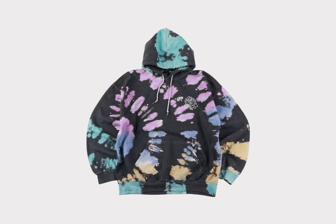 [L] 오베이 블랙 타이다이 로즈 후드티 상품이미지1