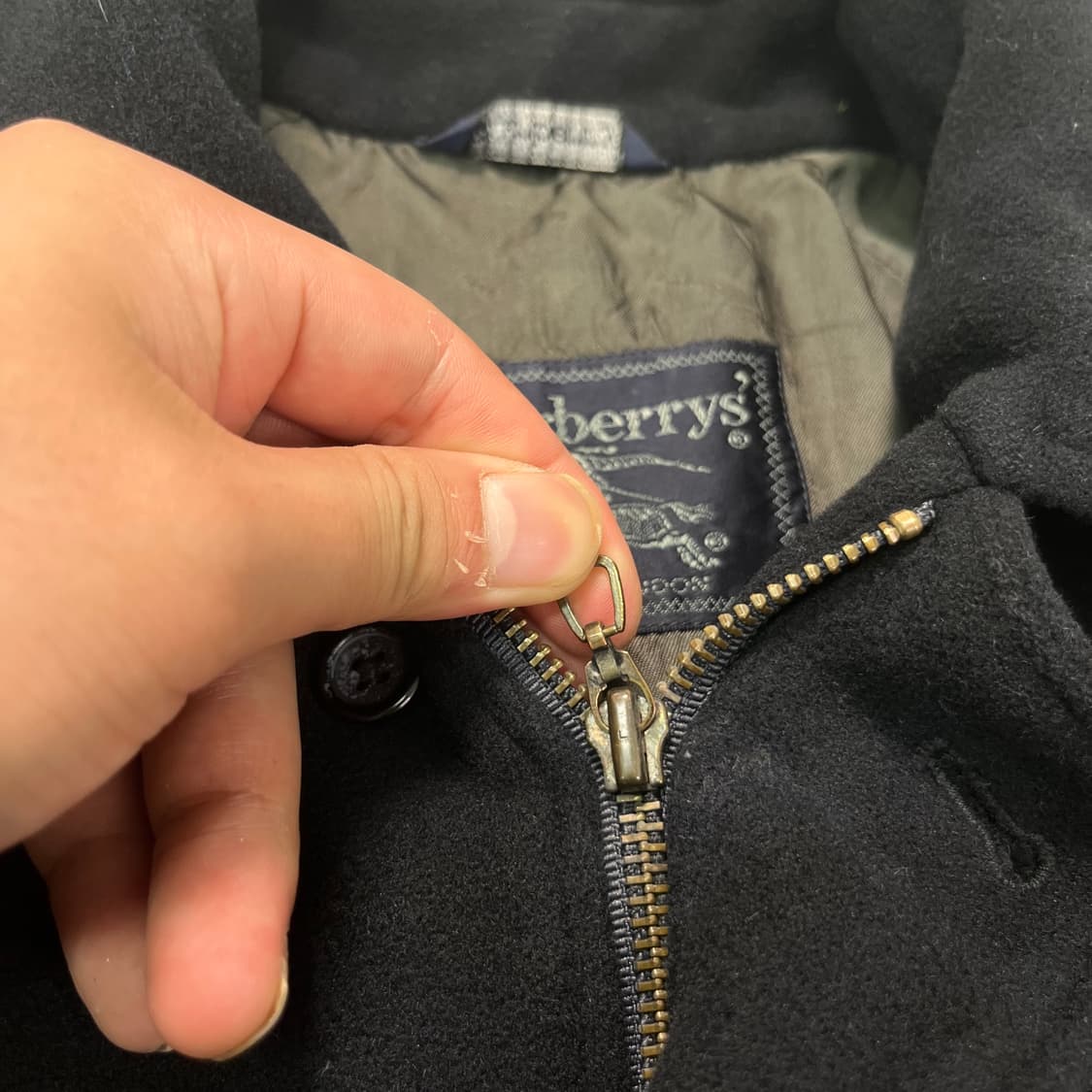 100 버버리 90s 울 블루종 자켓 상품이미지4