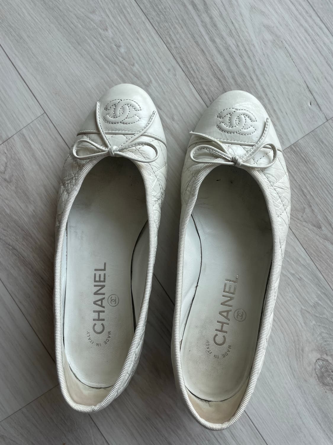 (정품)샤넬 퀼팅 발레리나 플랫슈즈 아이보리 36C 상품이미지1