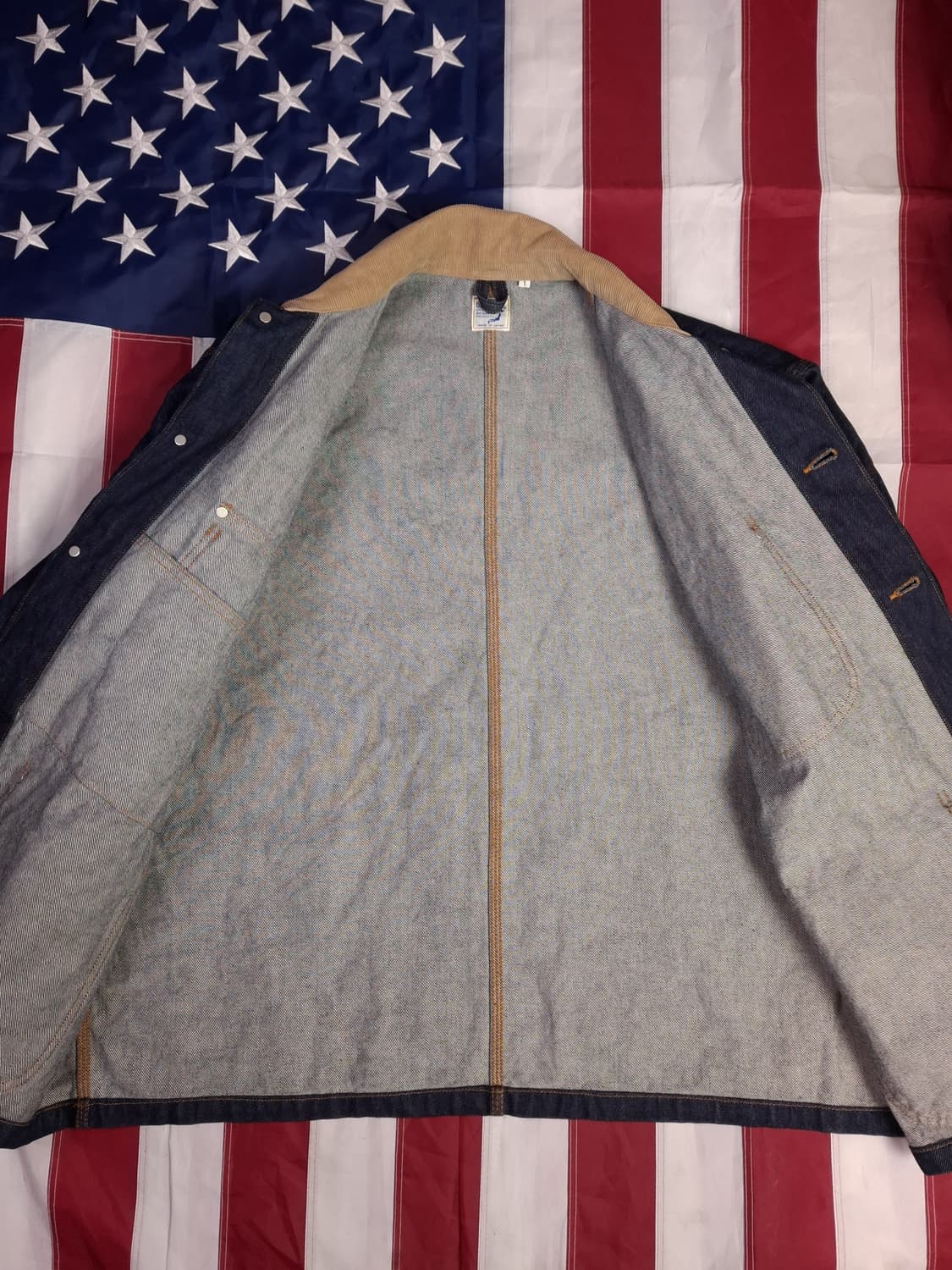 오리지날 새제품 오어슬로우 루즈핏 커버올 원워시 데님 자켓 상품이미지9