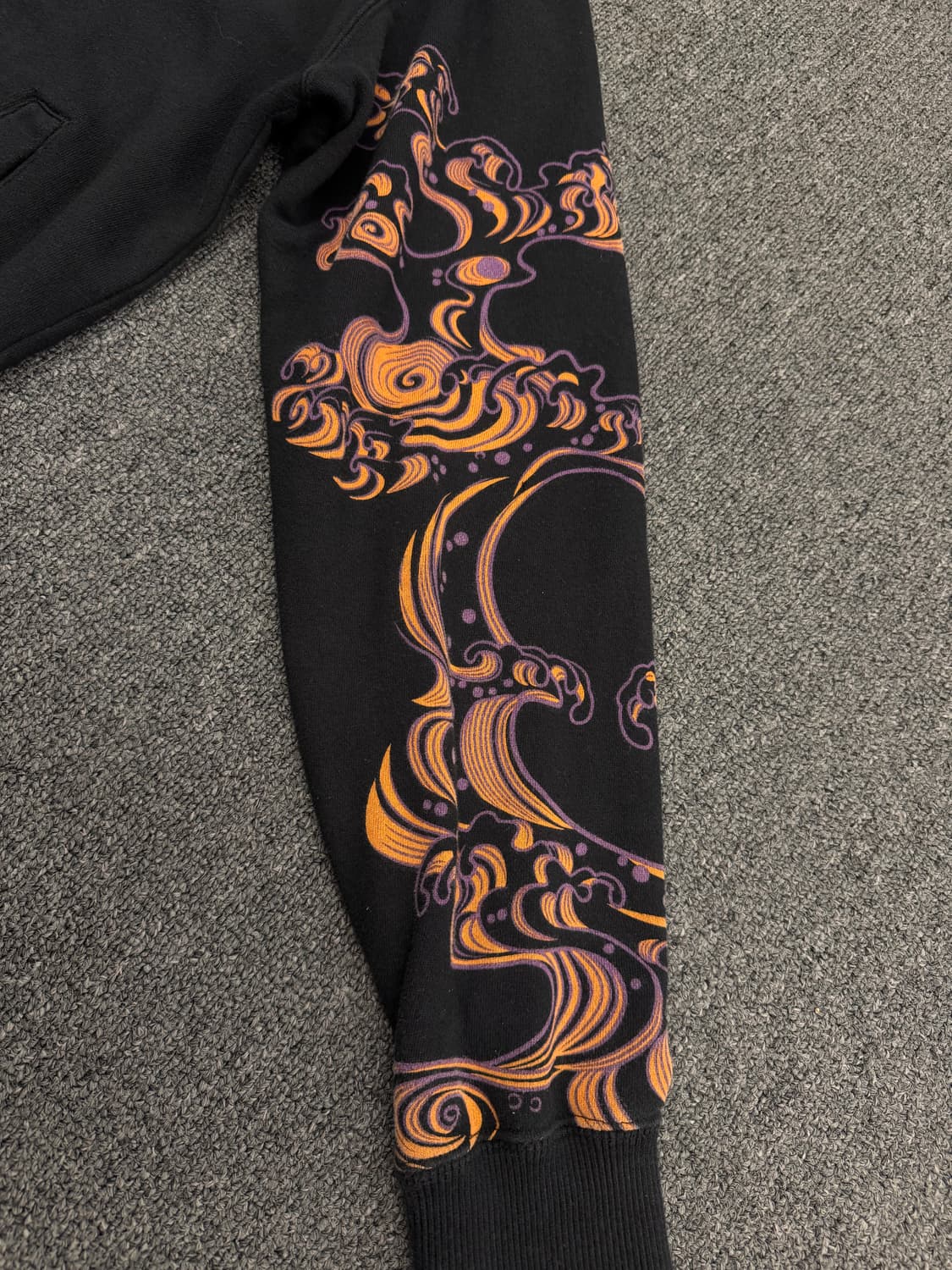 OS) 카라쿠리 타마시 빈티지 오리엔탈 잉어 자수 코튼 집업 상품이미지4