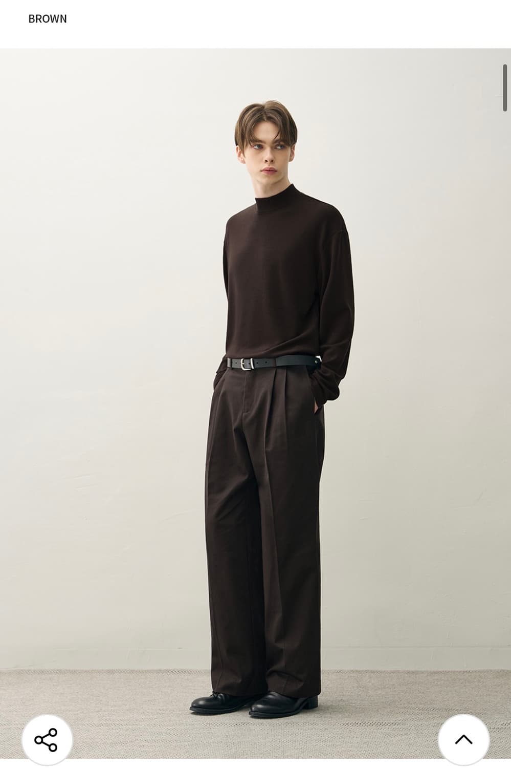 (새상품)(L) 드로우핏 와이드 밴딩 치노 팬츠 [BROWN] 판매 상품이미지3