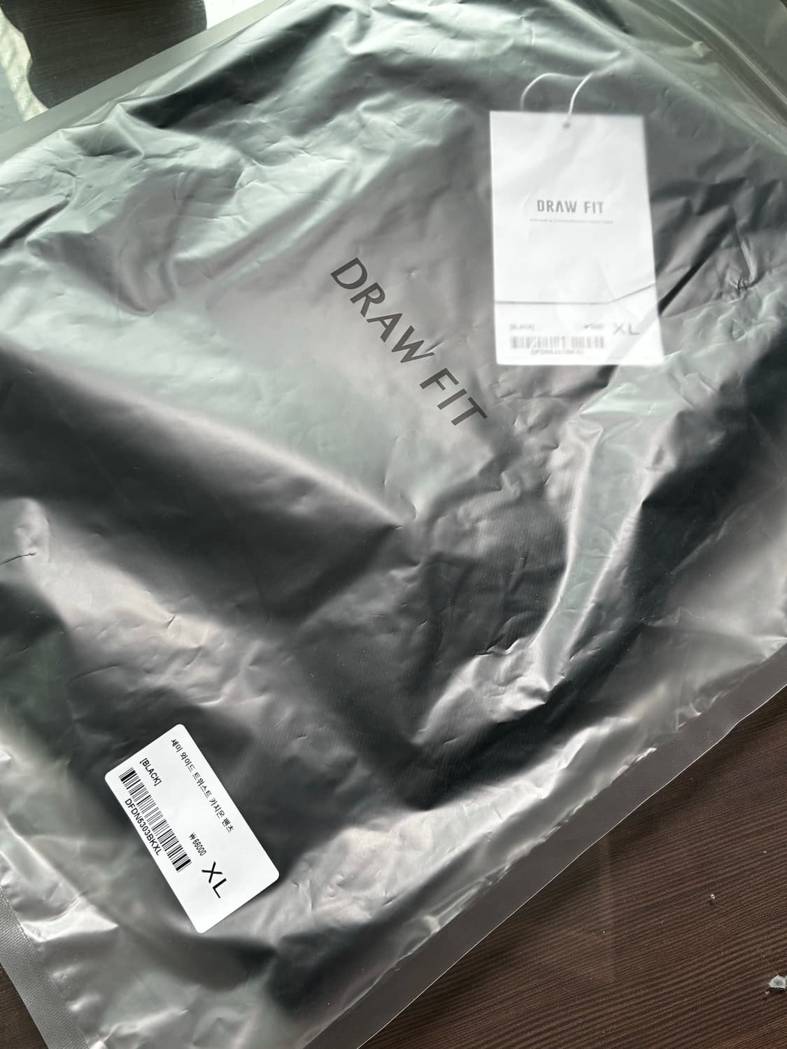 (새상품)(XL) 드로우핏 세미 와이드 트위스트 카치온 팬츠 [BLACK 상품이미지10