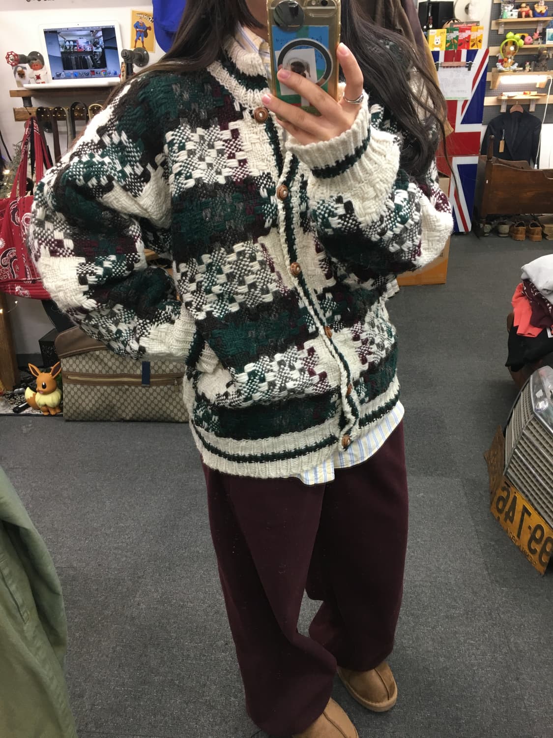 빈티지 헤비 니트 가디건  상품이미지1