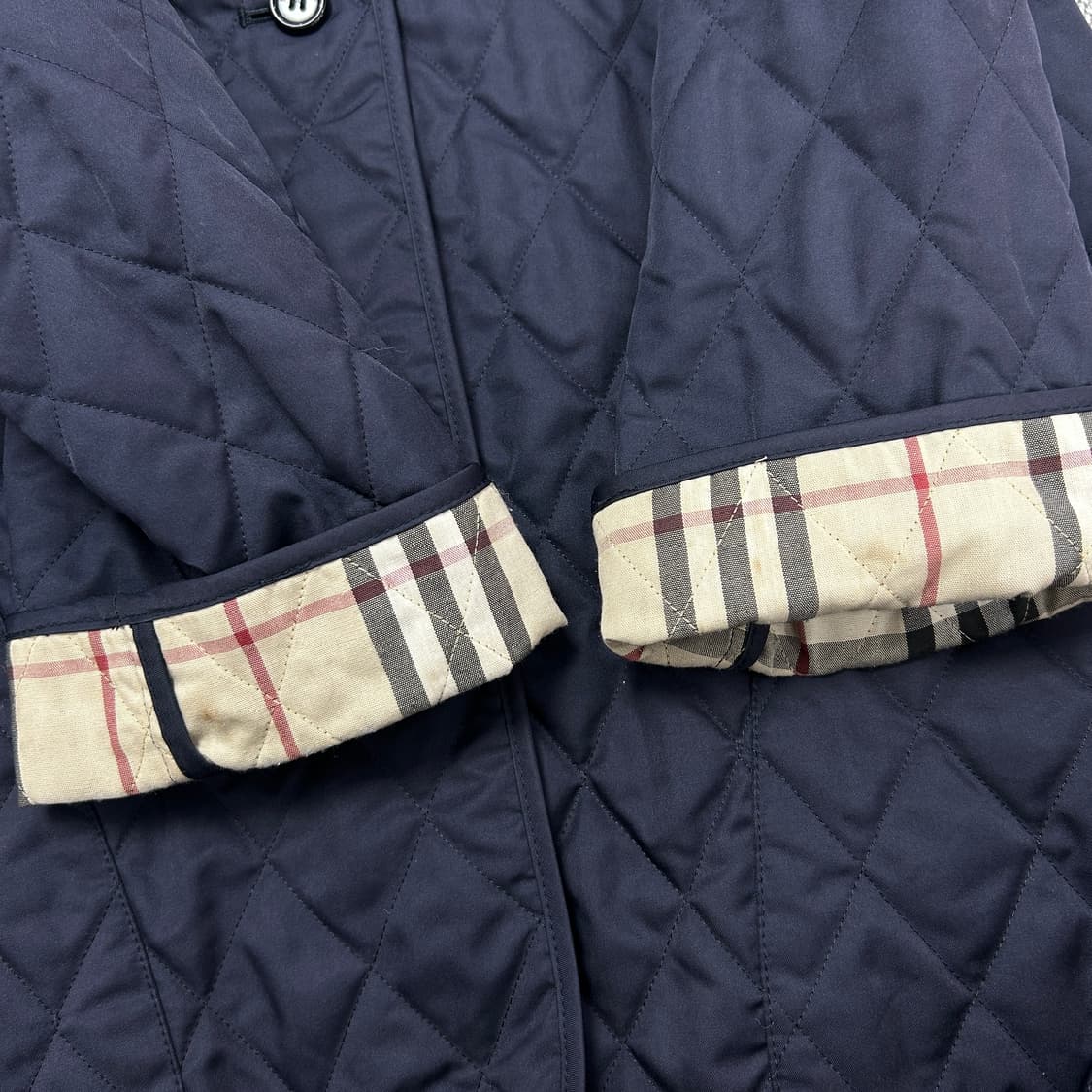 버버리 우먼스 네이비 퀼팅자켓(M) 상품이미지6