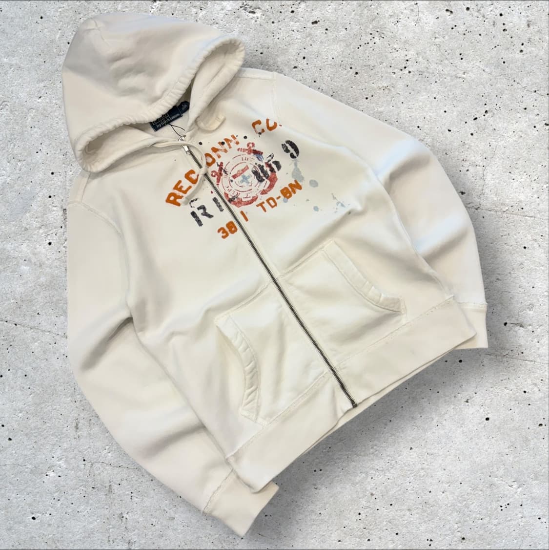 [M] 폴로 랄프로렌 화이트 빈티지 프린팅 후드집업 B825 상품이미지1