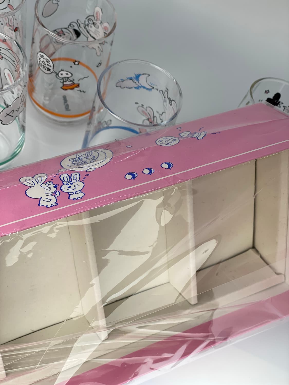 빈티지 아델리아 글라스 토끼 드로잉 유리컵 5p 세트  상품이미지10