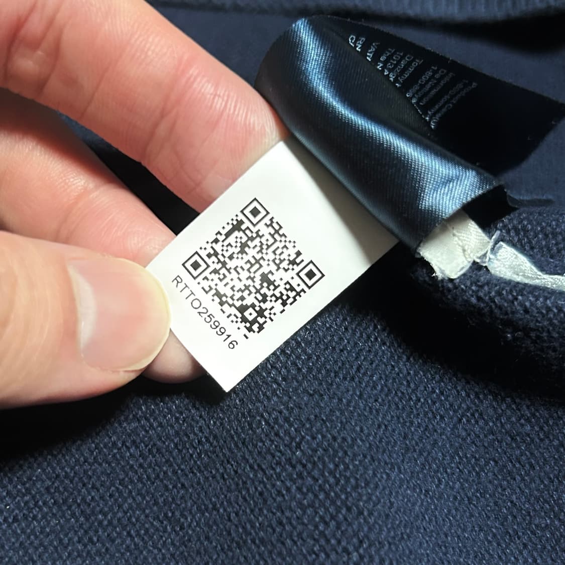 [M] Tommy 타미힐피거 신형 네이비 반집업 코튼 니트 상품이미지5