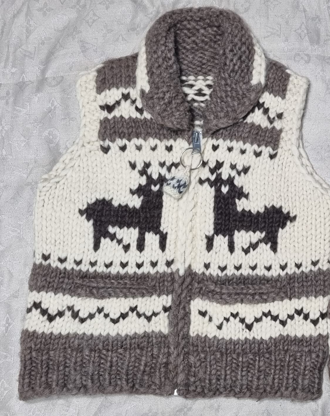 코위찬 사슴 패턴 니트 조끼 상품이미지1