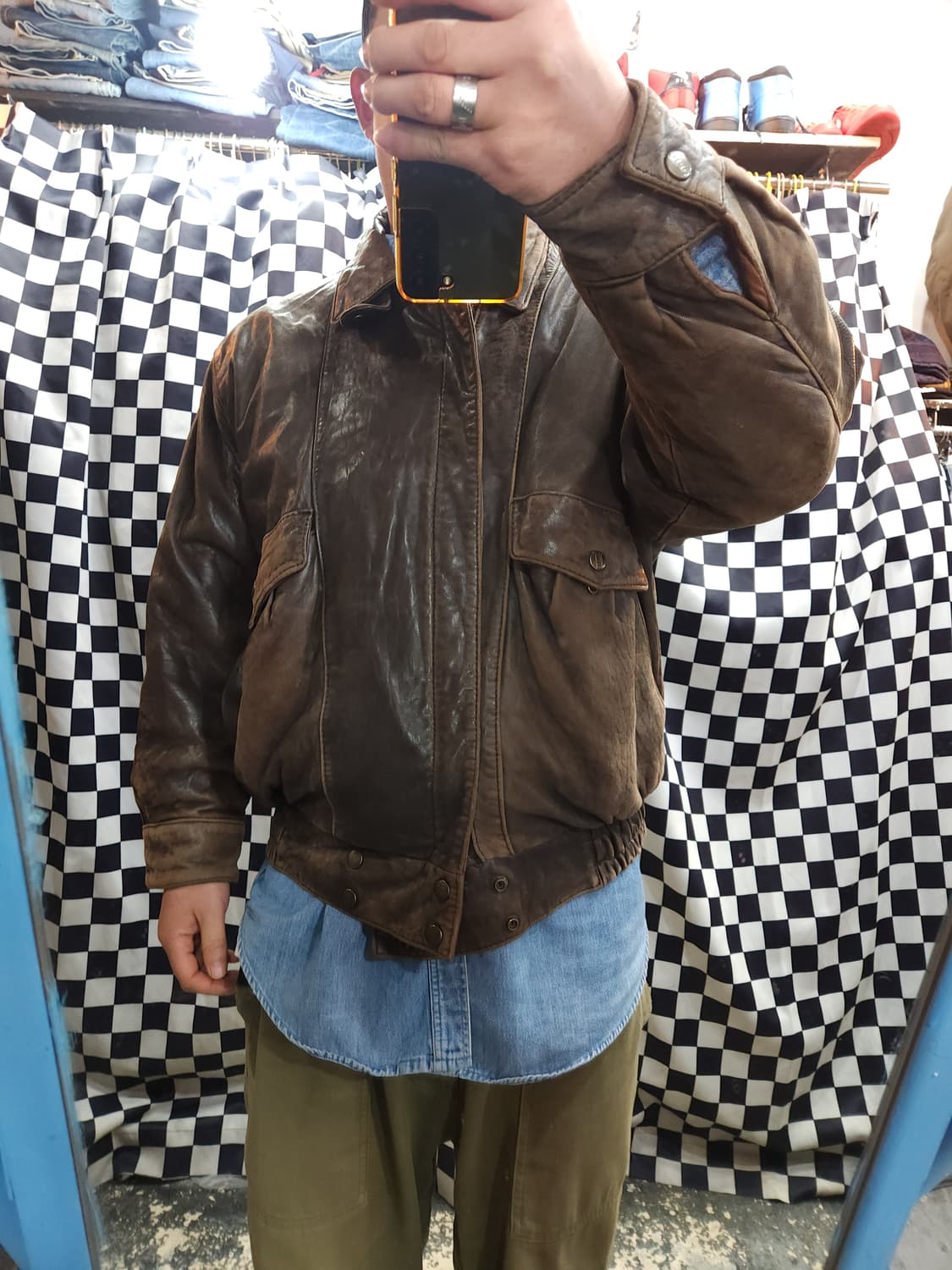 olip 양가죽 항공 봄버 자켓
 상품이미지10