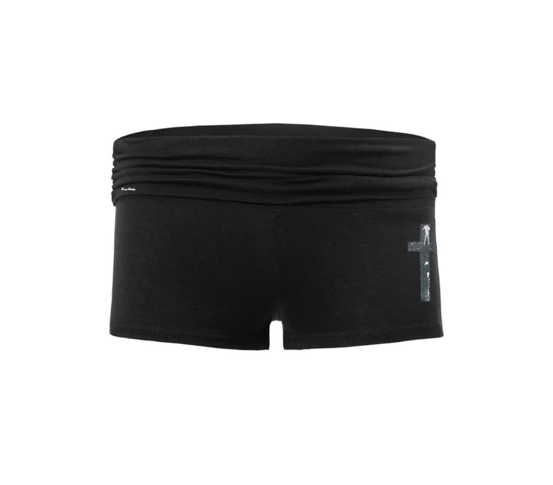 에브리벌스데이 Cross cupid roll-up shorts Black 상품이미지2