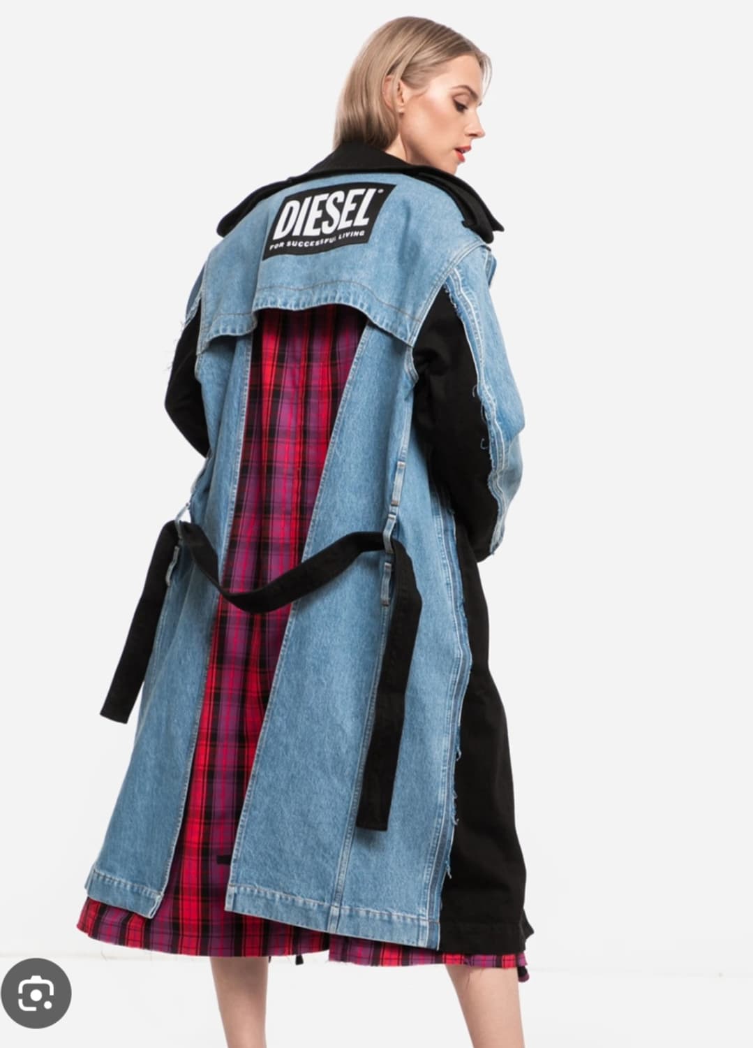 새상품) 디젤 데님앤 블랙 여성 트렌치 코트 상품이미지7