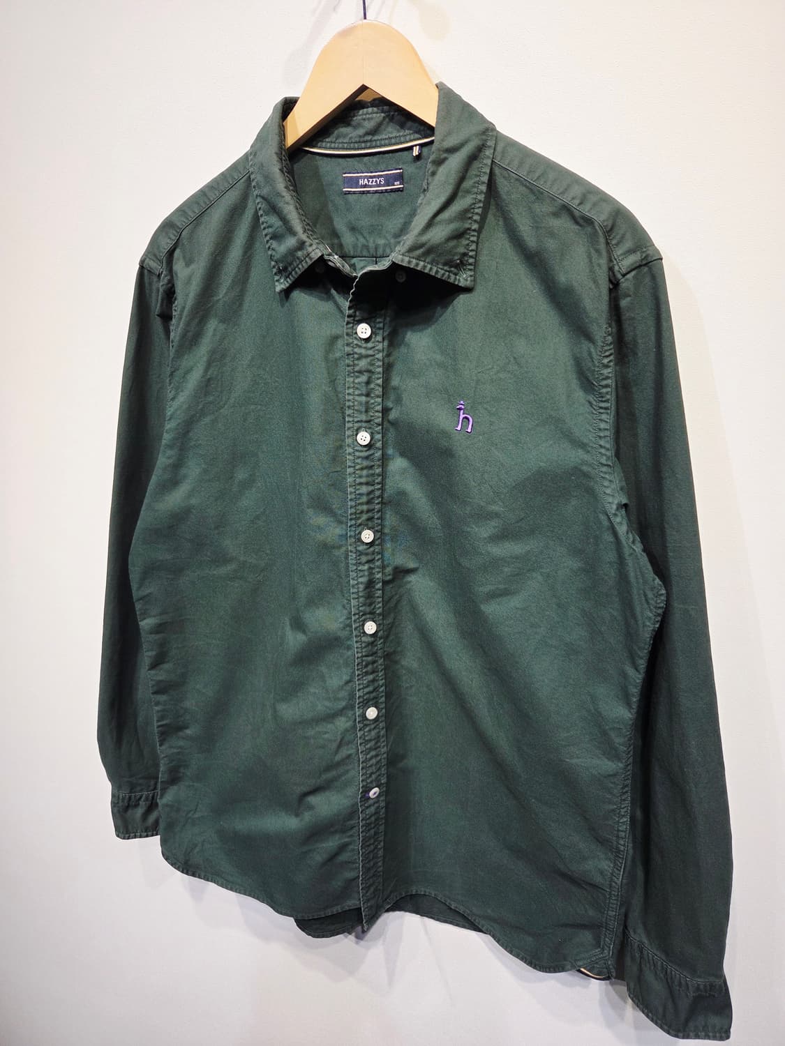 헤지스 다크 그린 클래식 핏 옥스퍼드 셔츠_105 상품이미지3