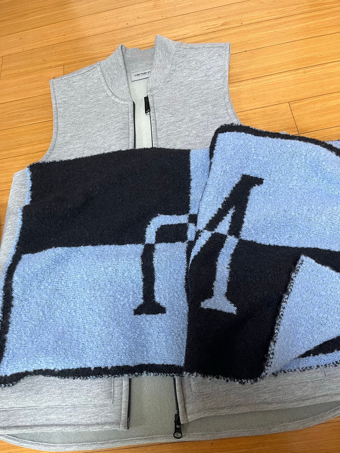 마뗑킴 머플러 블루 상품이미지3