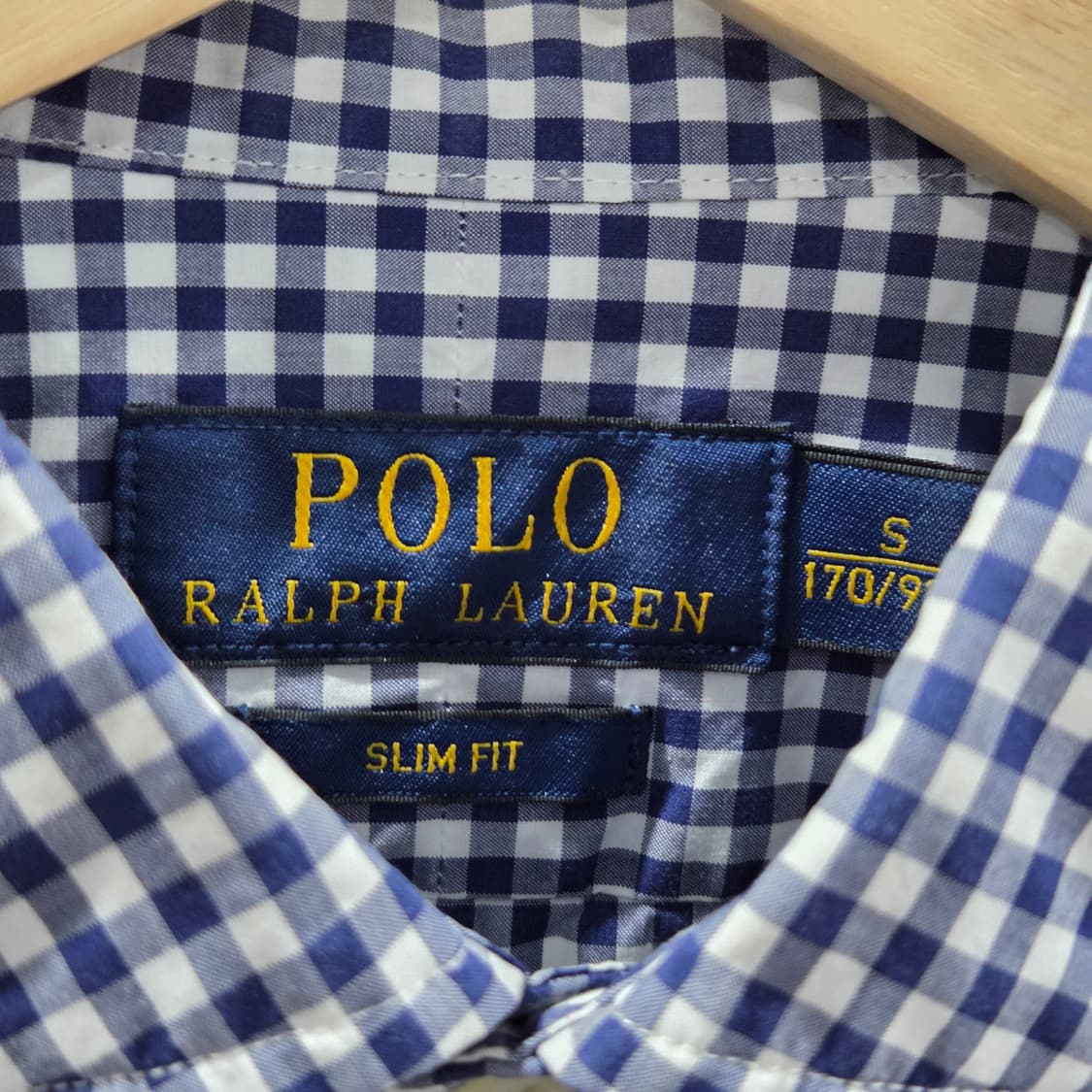 폴로랄프로렌 깅엄 체크셔츠 블루 S 상품이미지3