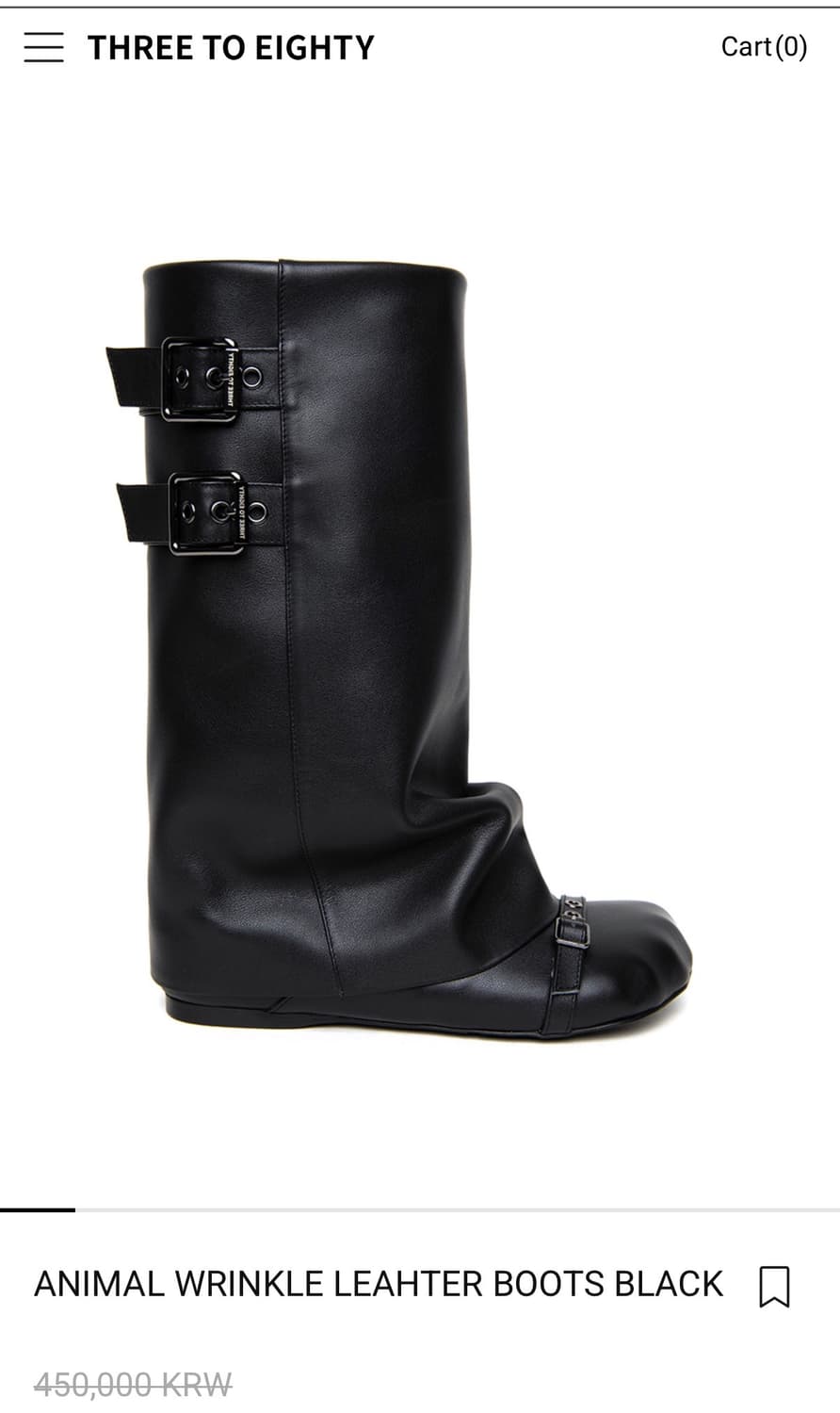 쓰리투에이티 ANIMAL WRINKLE LEAHTER BOOTS BLAC 상품이미지2