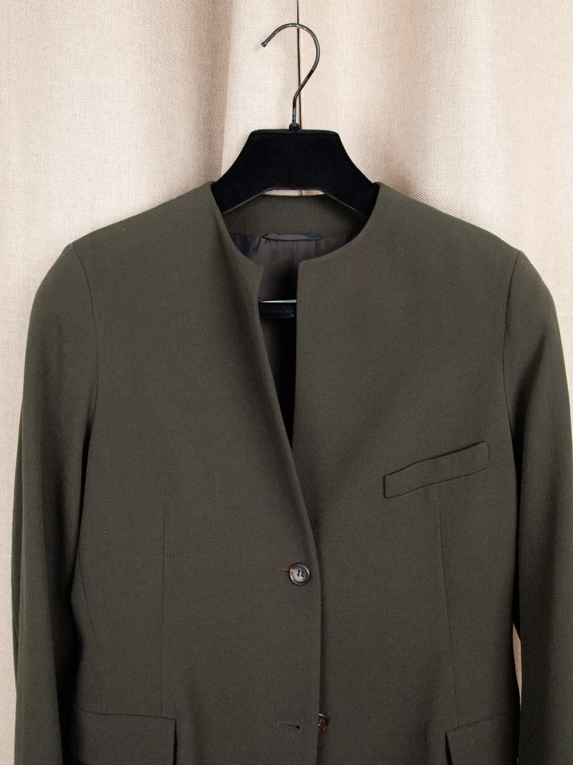 Virgin Wool Collarless Jacket 상품이미지3