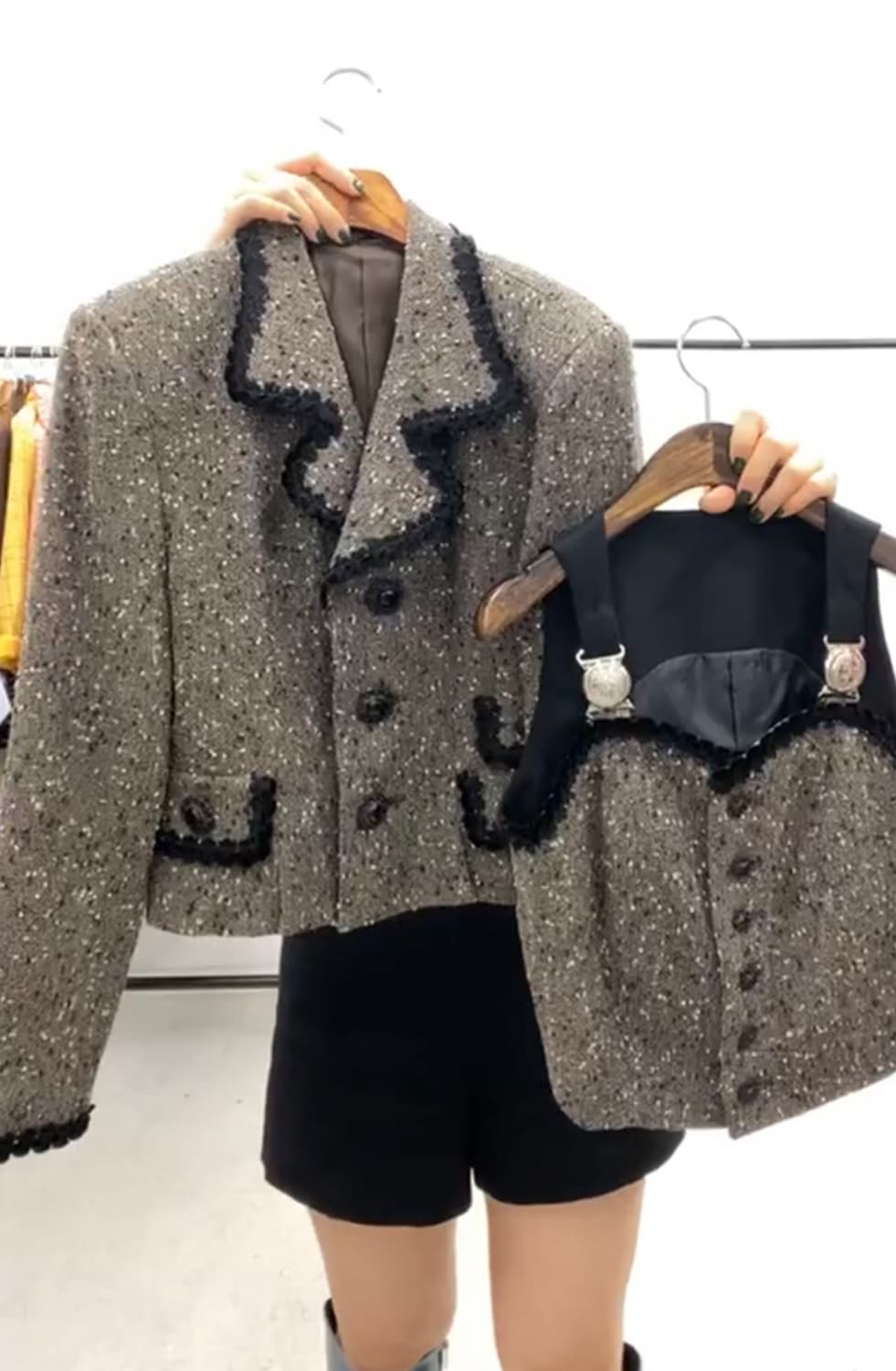 빈티지 ) 쿠키앤크림 트위드자켓 & 베스트  상품이미지10