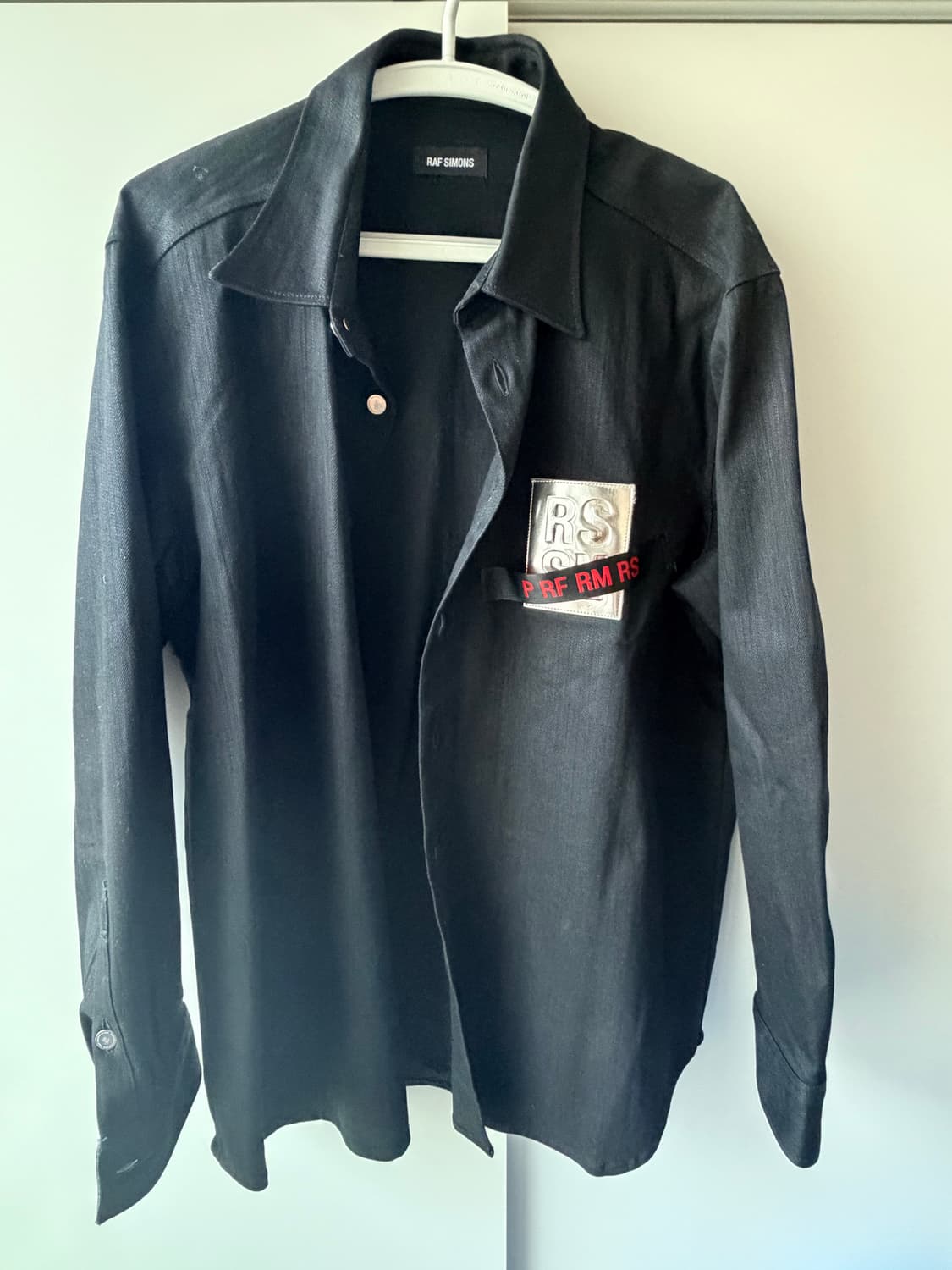 19ss Raf Simons 로고 패치 데님 셔츠 상품이미지2