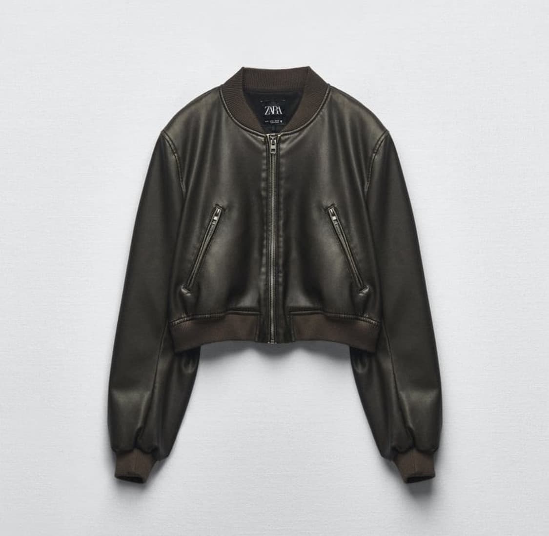 ZARA 자라 페이크 레더 봄버 재킷 XS 상품이미지1