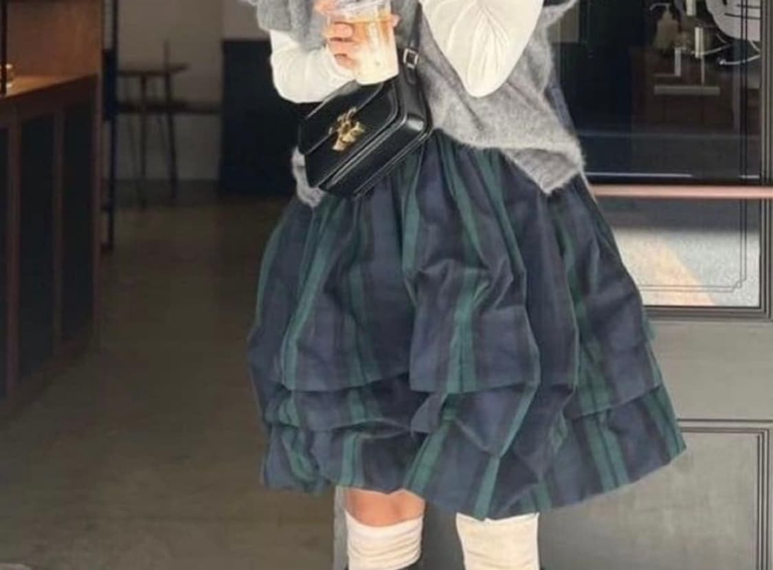 로지몬스터 체크 벌룬스커트 상품이미지2