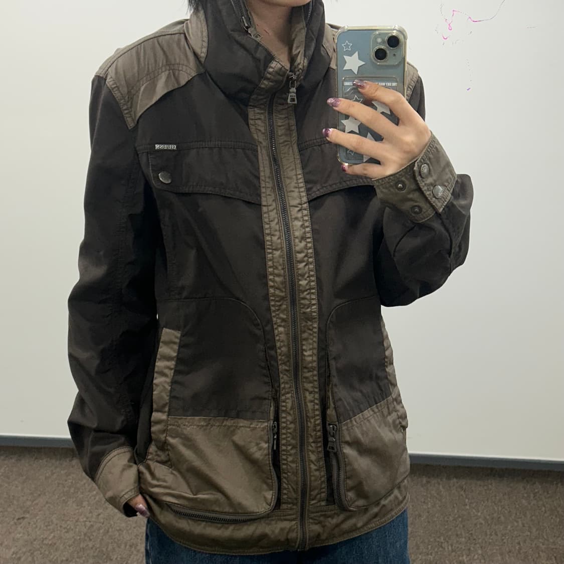 Guess 게스 90‘s 브라운 배색 자켓 상품이미지2