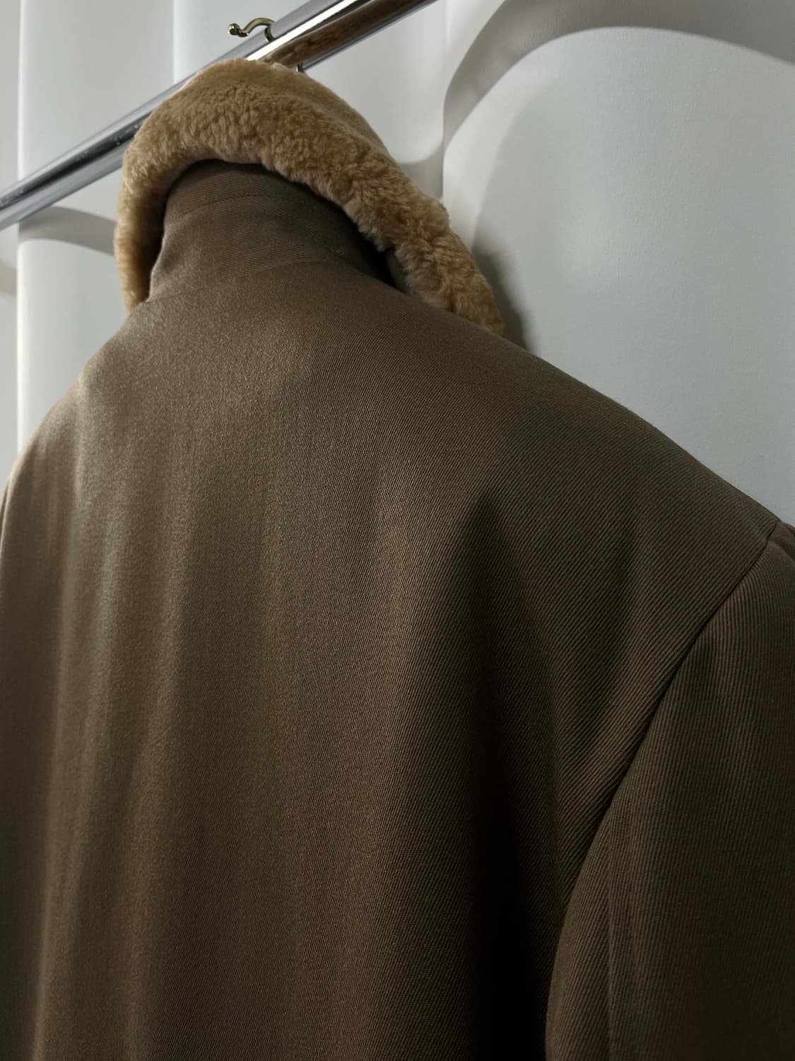 90's 폴로 랄프로렌 시어링 브라운 오피서 더블 브레스티드 코트 자켓 상품이미지8