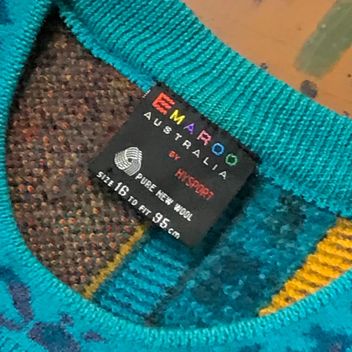 호주 빈티지 청록색 아이코닉 패컨 퓨어 울 스웨터 여성 66 남성 100 상품이미지3