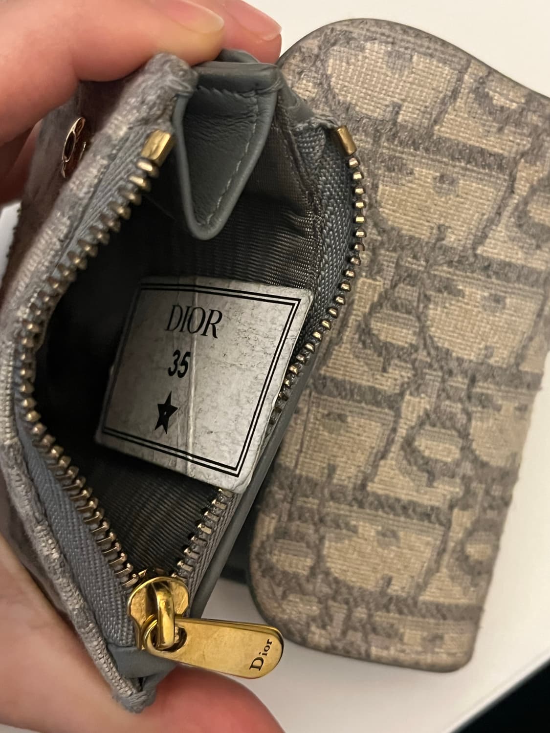 디올 새들 로터스 그레이 반지갑 정품 상품이미지6