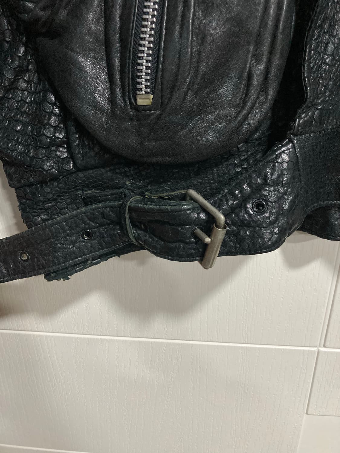 80s 파이톤 가죽 봄버 자켓 상품이미지8