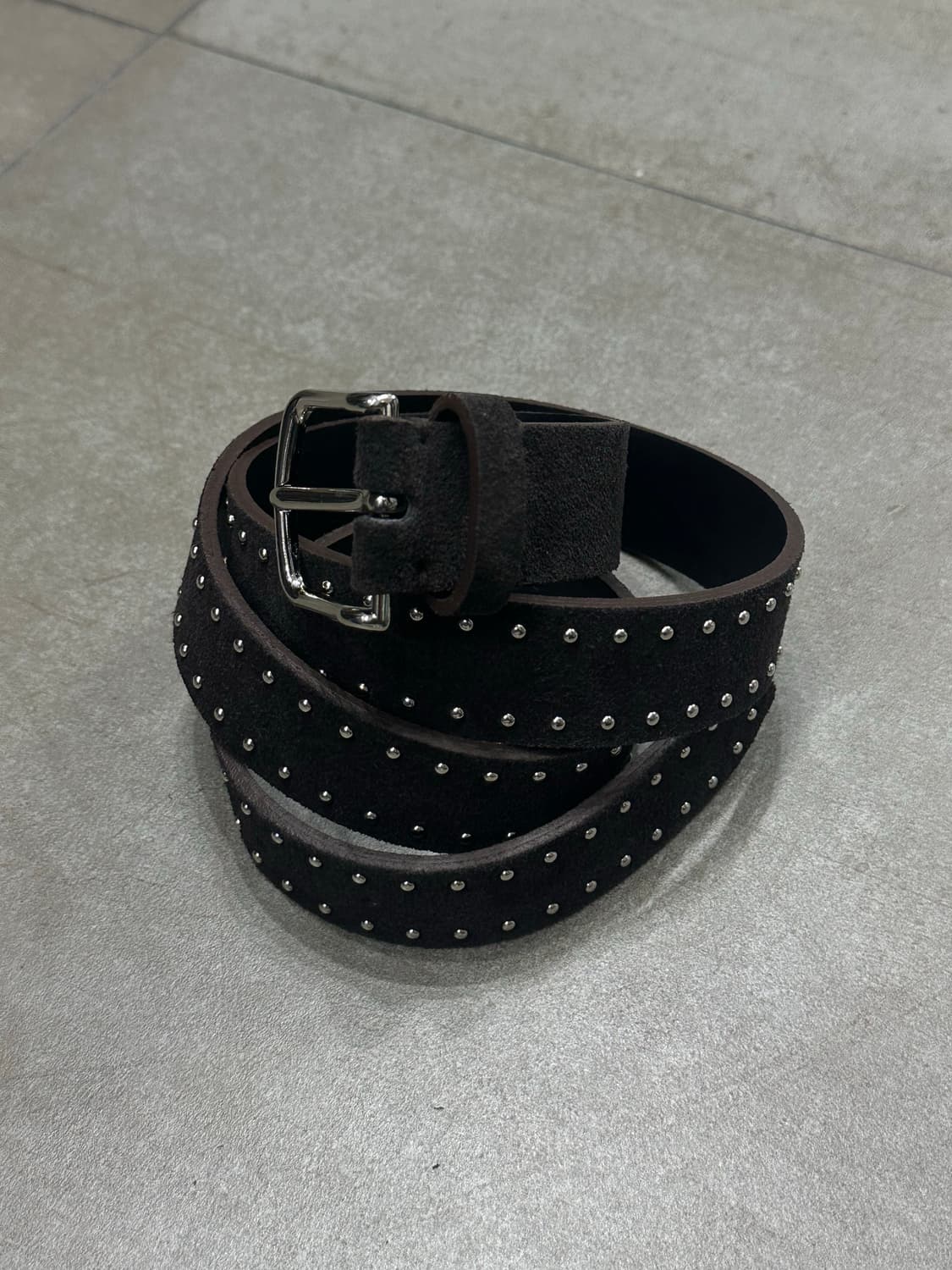 Double stud - 스웨이드 더블 스터드 벨트 상품이미지1