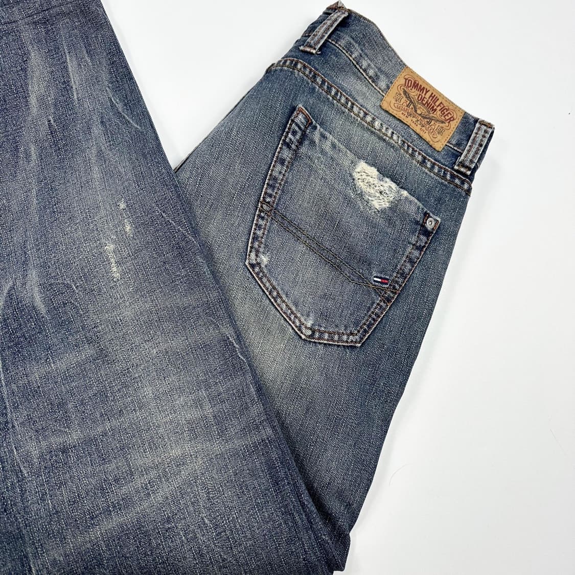 타미힐피거 플래그 패치워크 워싱 데님 팬츠 (33인치) 상품이미지1
