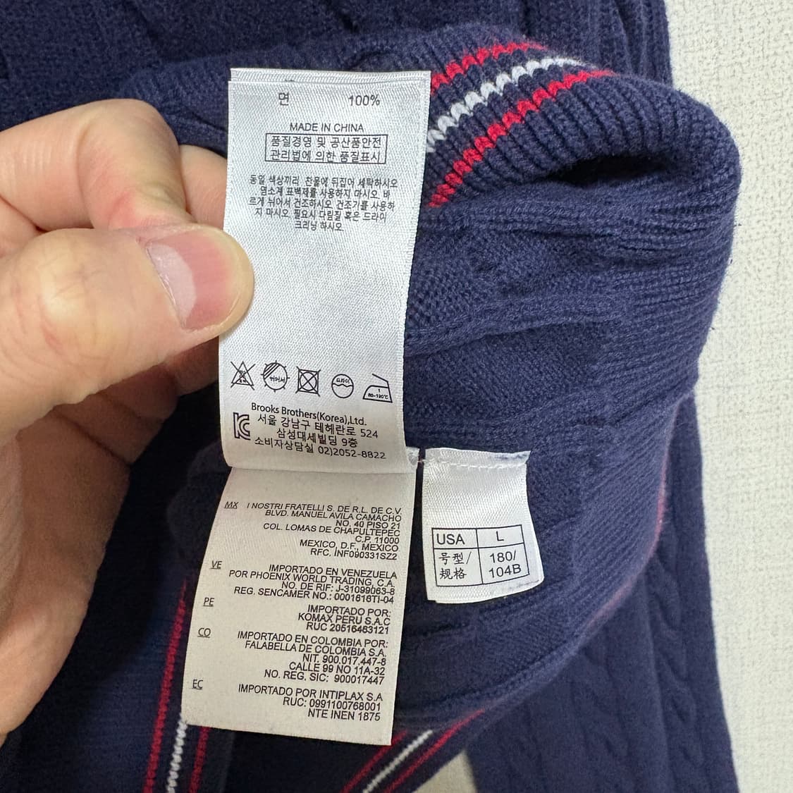 브룩스브라더스 레드플리스 케이블 후드 니트 / 네이비, L 상품이미지8